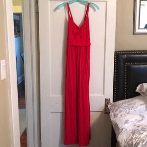 Red Cross back Maxi Dress